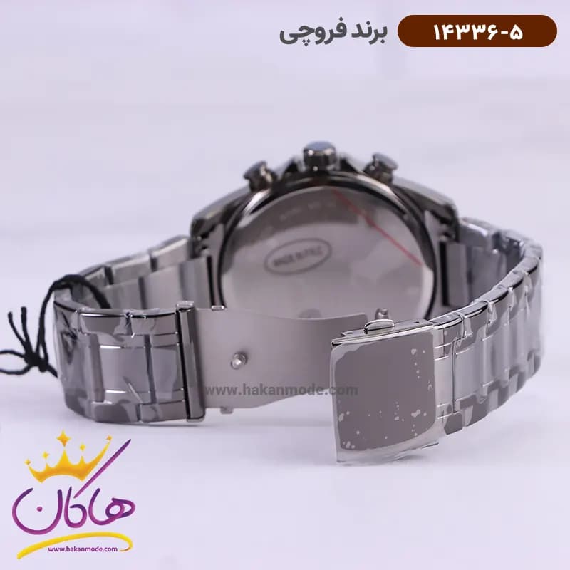 ساعت فروچی مردانه فلزی مشکی صفحه سورمه ای 14336/5 — تصویر ۴