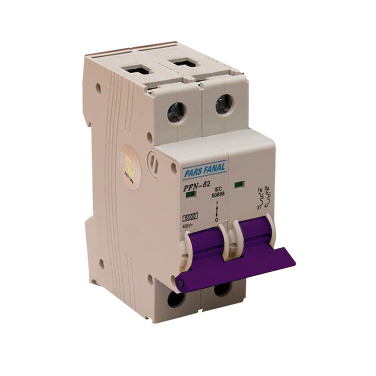 فیوز مینیاتوری دو پل 1 آمپر پارس فانال مدل C1-6K-PFN-2P