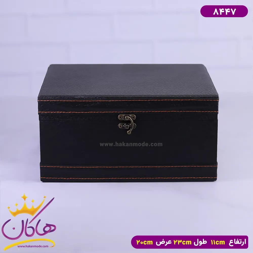 جعبه هدیه چرمی مشکی 8447