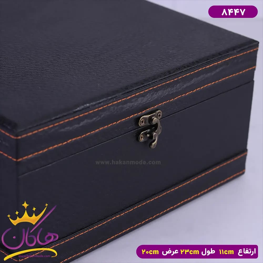 جعبه هدیه چرمی مشکی 8447 — تصویر ۳