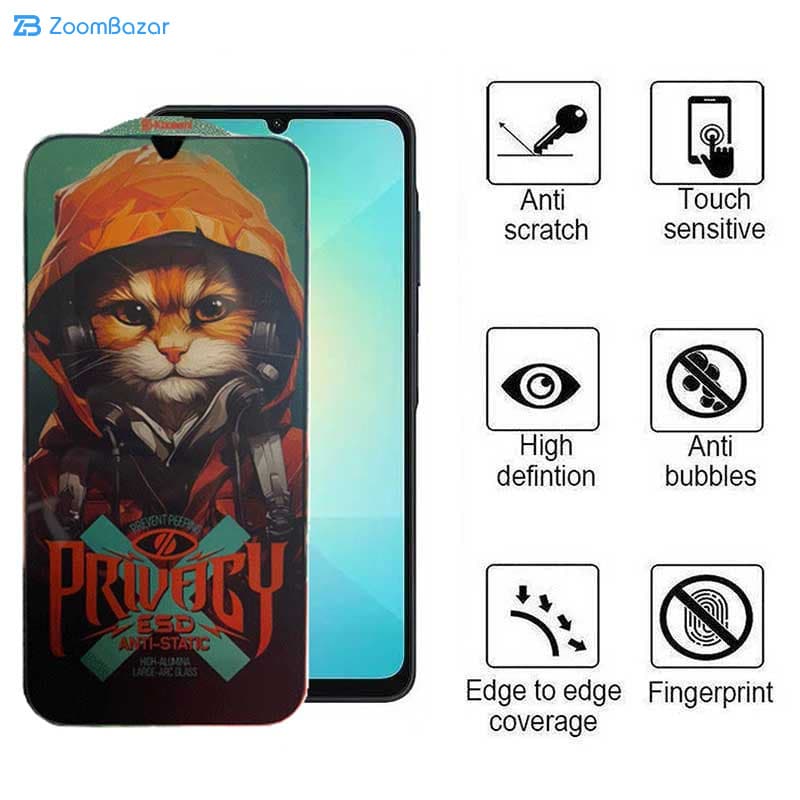 گلس اپیکوی مدل Privacy Hoodie Cat مناسب برای گوشی موبایل سامسونگ Galaxy A05s/Samsung Galaxy A05/A70 — تصویر ۶