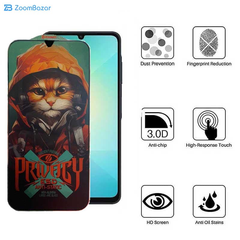 گلس اپیکوی مدل Privacy Hoodie Cat مناسب برای گوشی موبایل سامسونگ Galaxy A05s/Samsung Galaxy A05/A70 — تصویر ۴