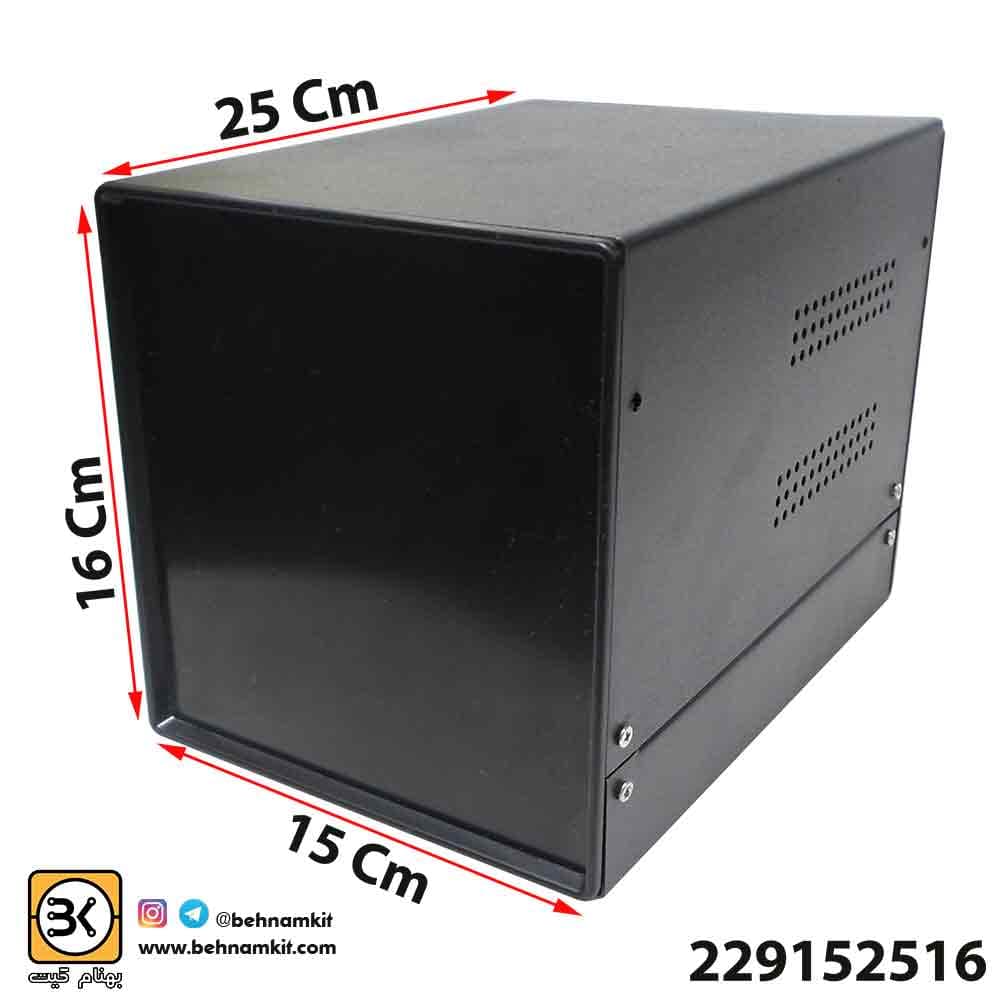 جعبه‌ فلزی با پنل پلاستیک 16*15*25 سفید