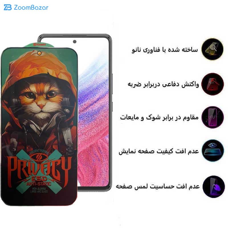گلس اپیکوی مدل Hoodie Cat مناسب برای گوشی موبایل سامسونگ Galaxy A53 5G/A52s 5G/A52 5G/A51 — تصویر ۵