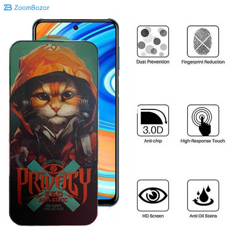 گلس پرایوسی اپیکوی مدل Privacy Hoodie Cat مناسب برای گوشی موبایل شیائومی Redmi Note 9 Pro Max / Note 9 Pro 5G /Note 9 Pro 4G (India)/ Note 9 Pro 4G (Global) /Note 9S — تصویر ۴