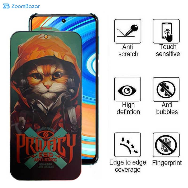 گلس پرایوسی اپیکوی مدل Privacy Hoodie Cat مناسب برای گوشی موبایل شیائومی Redmi Note 9 Pro Max / Note 9 Pro 5G /Note 9 Pro 4G (India)/ Note 9 Pro 4G (Global) /Note 9S — تصویر ۶