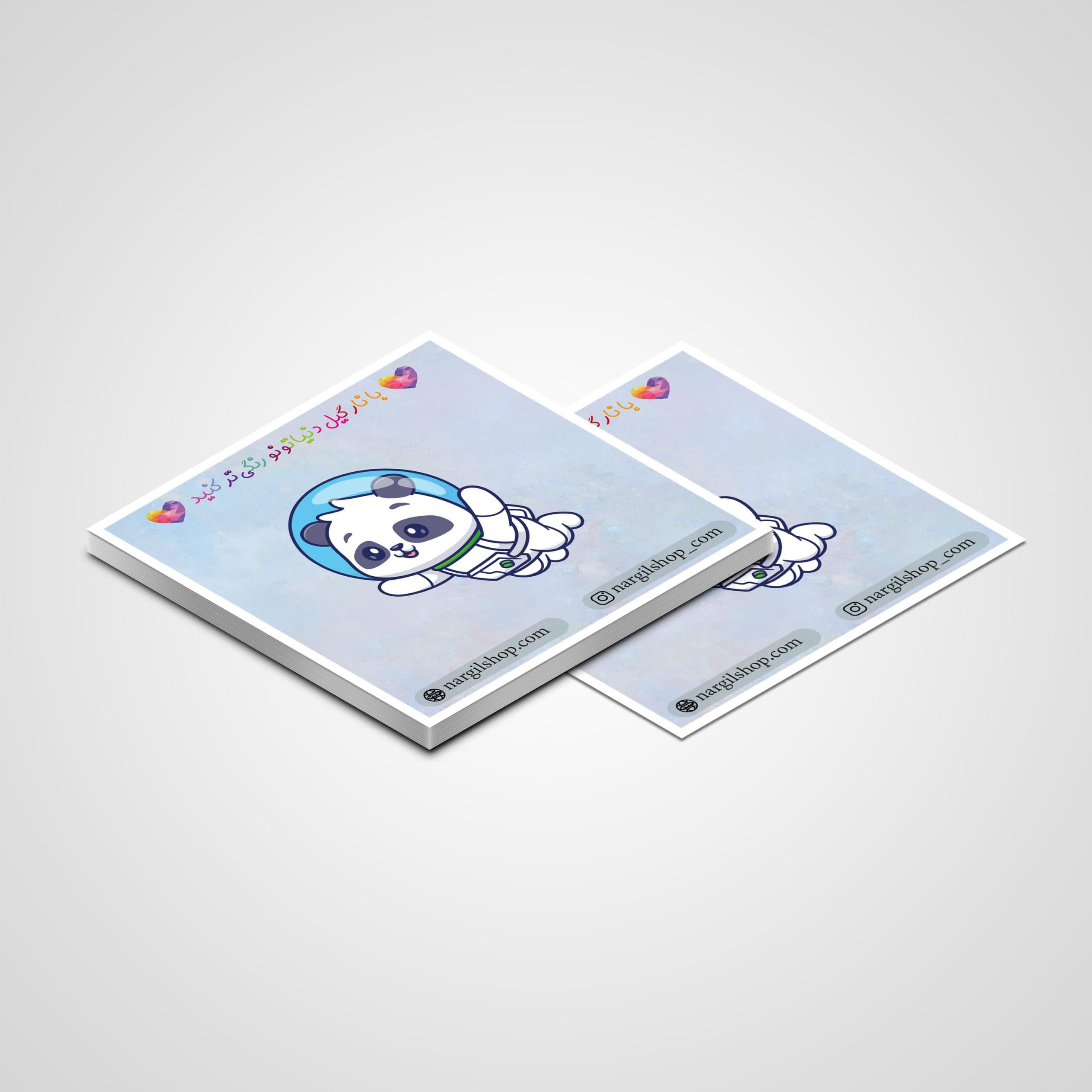 استیکر پاندا فضانورد گوگولی 01 | The cute astronaut panda sticker 01 — تصویر ۲