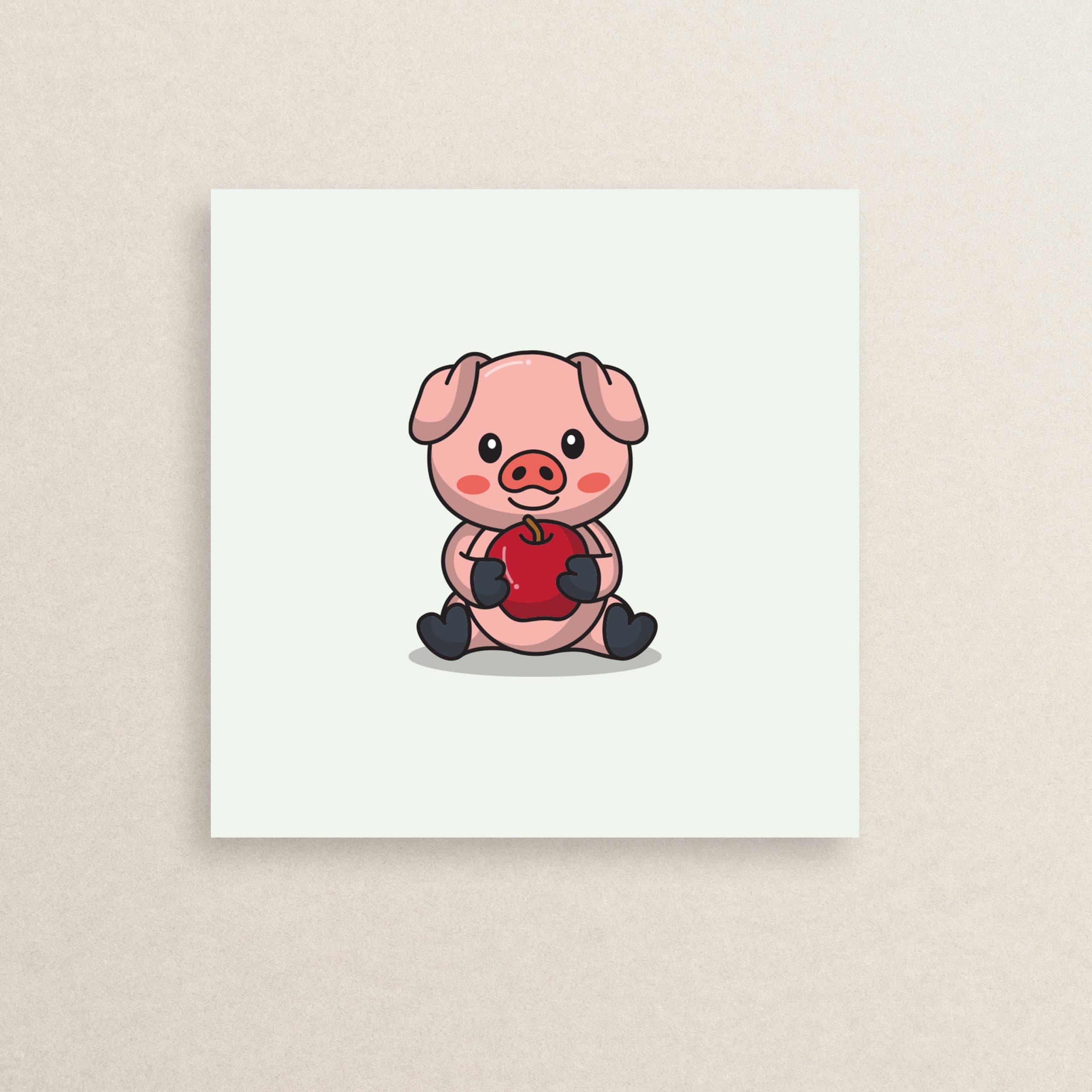 استیکر خوک گوگولی 01 | The cute pig sticker 01