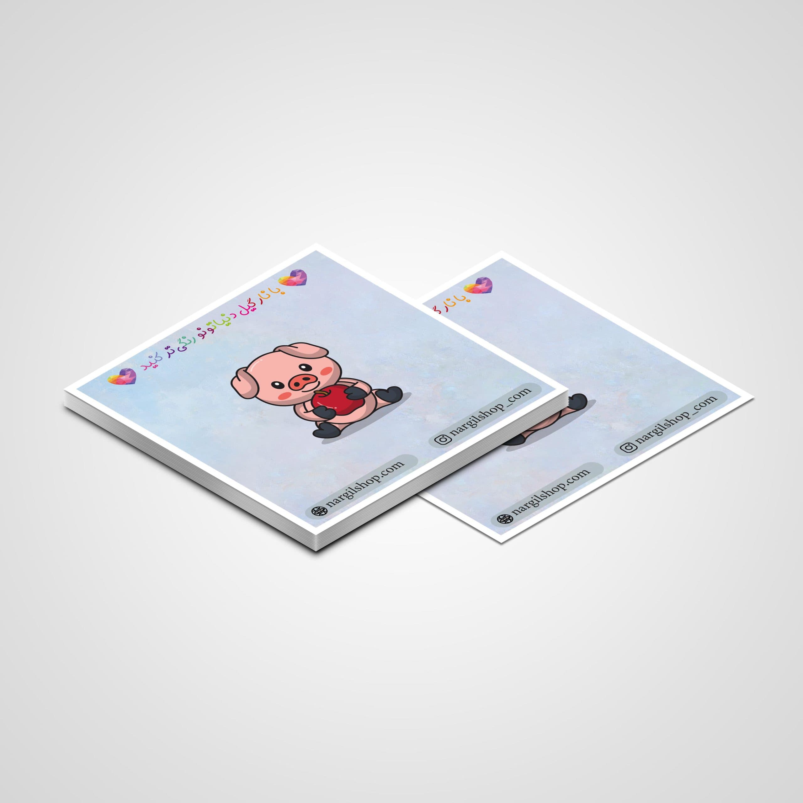 استیکر خوک گوگولی 01 | The cute pig sticker 01 — تصویر ۲