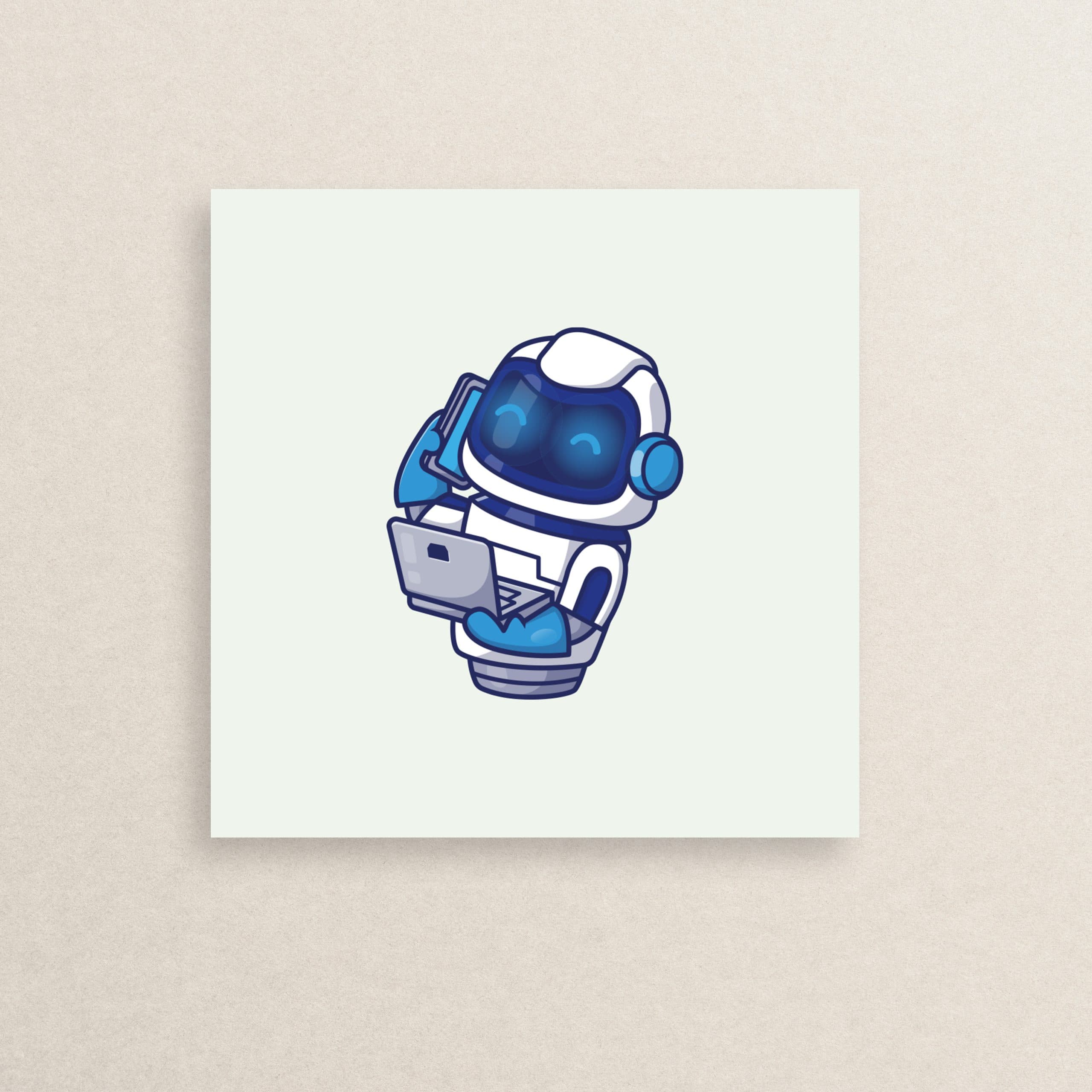استیکر ربات گوگولی 01 | The cute robot sticker 01