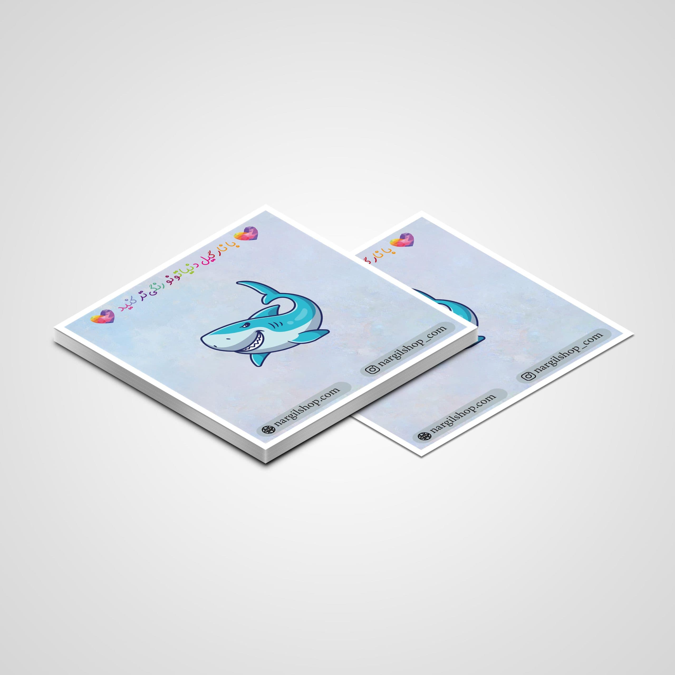 استیکر کوسه گوگولی 02 | The cute shark sticker 02 — تصویر ۲