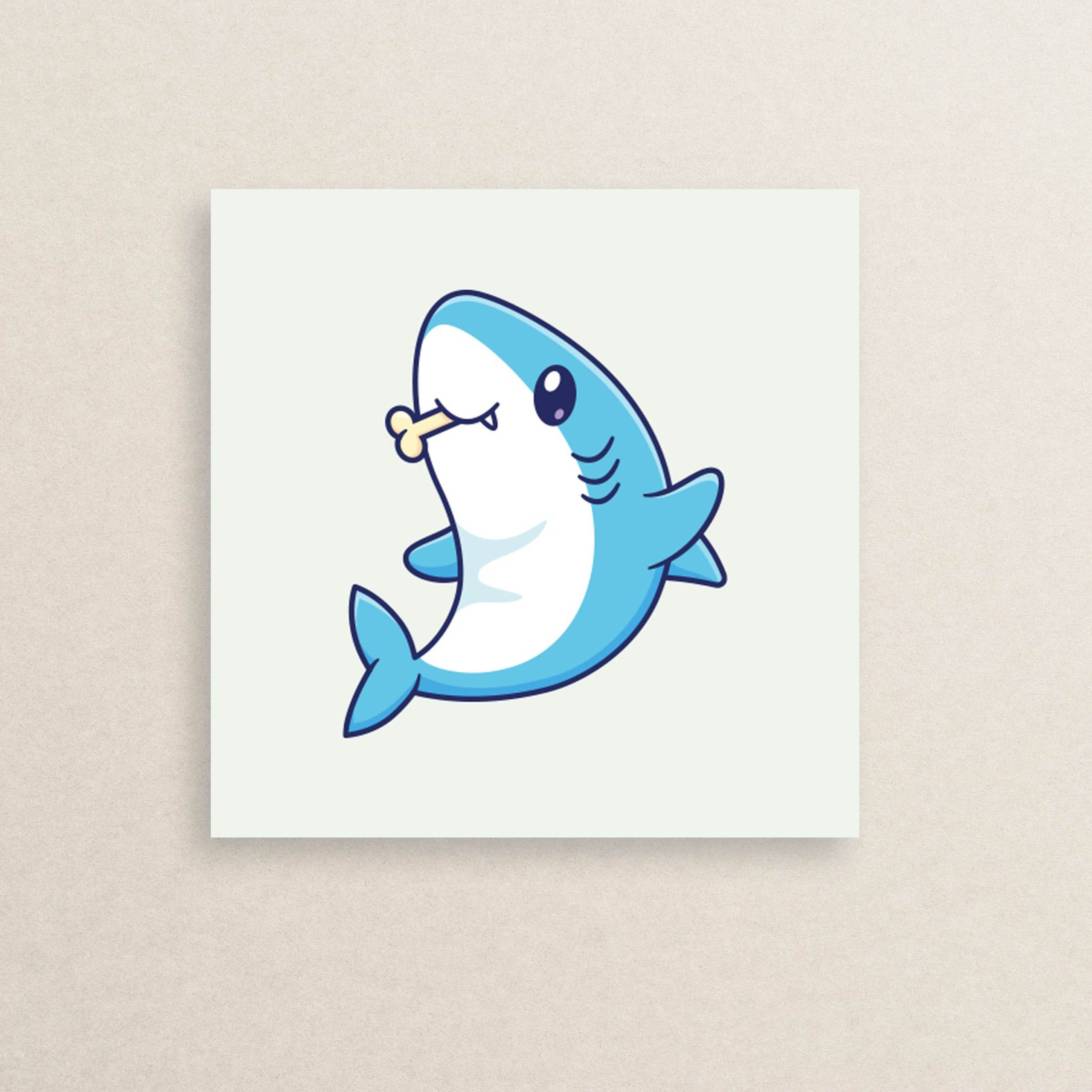 استیکر کوسه گوگولی 01 | The cute shark sticker 01