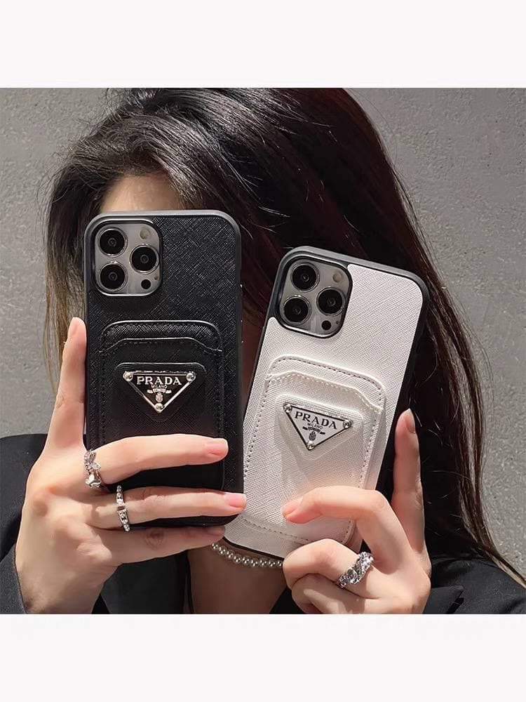 قاب جاکارتی چرم کبریتی Prada — تصویر ۵