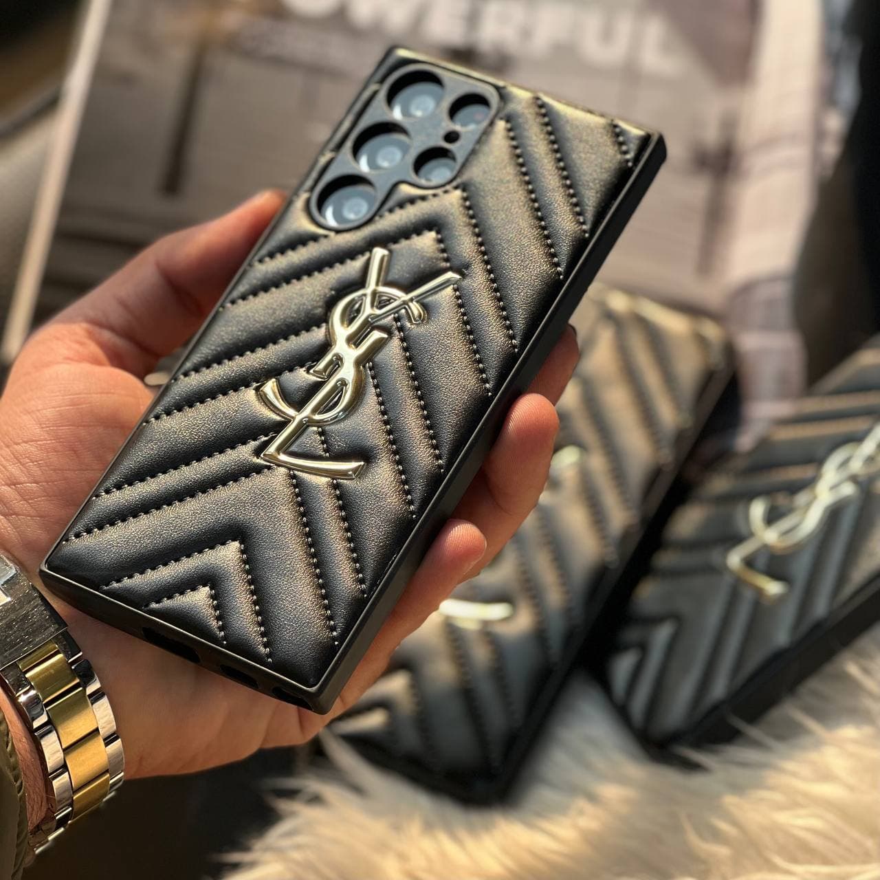 قاب YSL پافر مشکی(سامسونگ شیائومی) — تصویر ۴