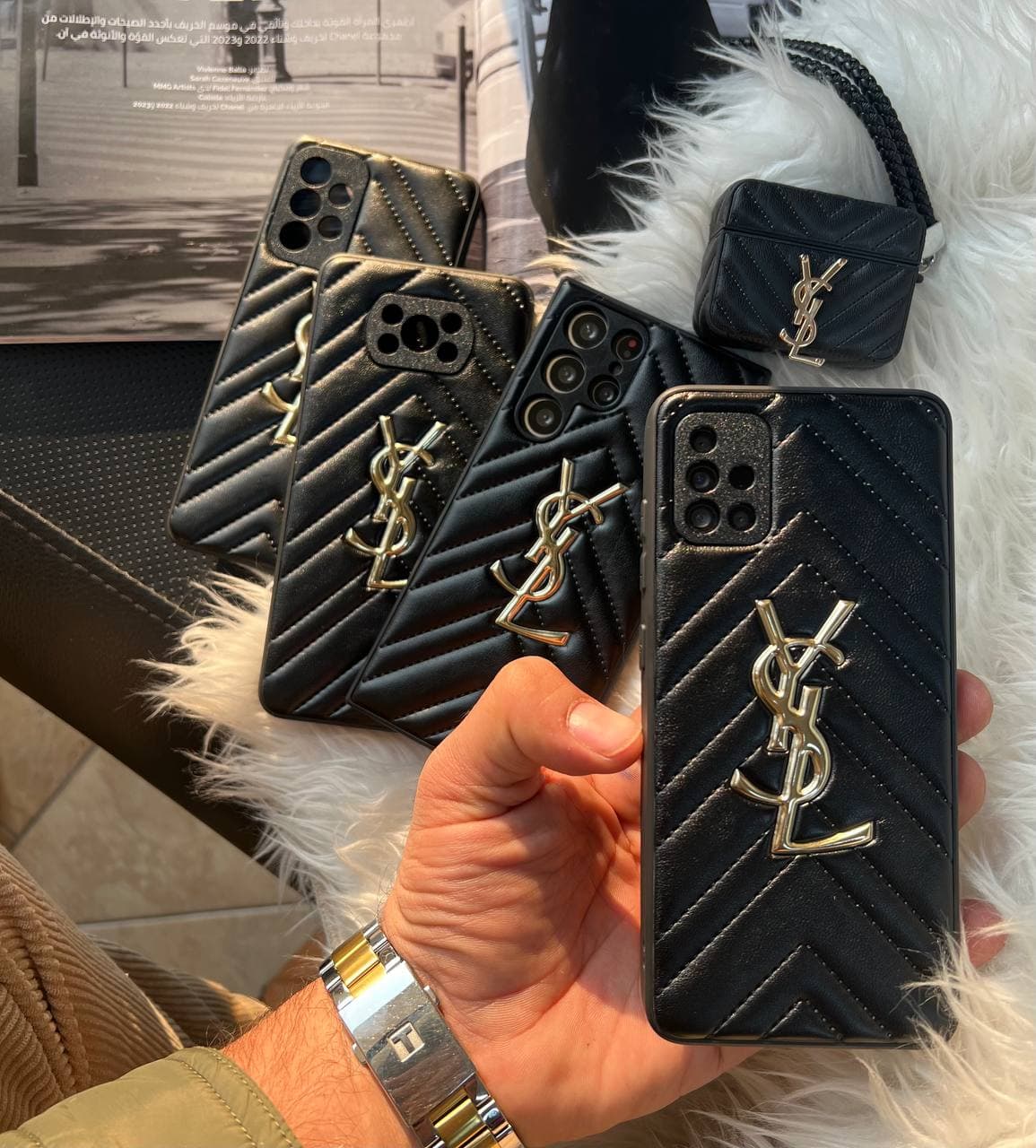 قاب YSL پافر مشکی(سامسونگ شیائومی) — تصویر ۲