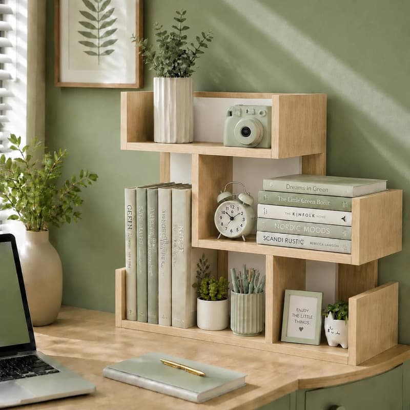 کتابخانه رومیزی سه طبقه سیماژ مدل CZ1014 مبلمان اورلین مدل 964524 — تصویر ۲