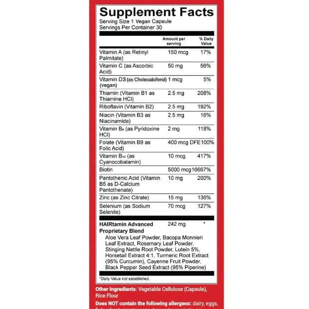 کپسول هیرتامین Advanced Formula — تصویر ۲