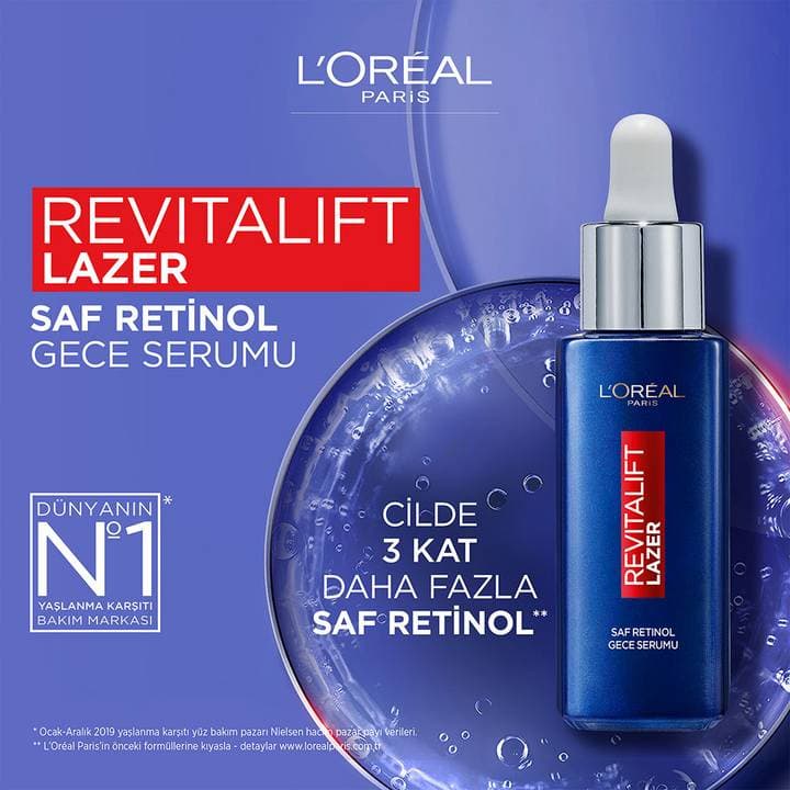 سرم شب رتینول خالص رویتالیفتRevitalift Laser Pure Retinol لورال پاریس — تصویر ۸