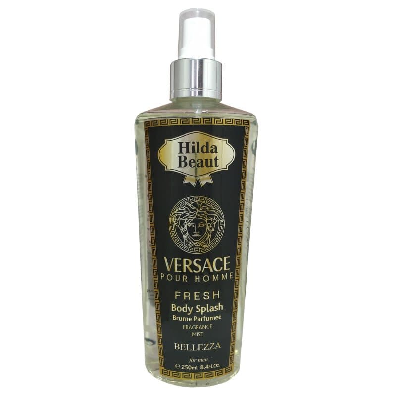 بادی اسپلش هیلدا بیوت مدل ورساچه پور هوم HILDA BEAUT VERSACE POUR HOMME BODY SPLASH حجم ۲۵۰ میلی لیتر