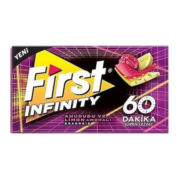 آدامس فرست ترکیه با طعم تمشک و لیمو وزن 27 گرم سری infinity