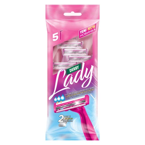 خودتراش دربی تیغ دو لبه بسته 5 عددی مدل لیدی Lady