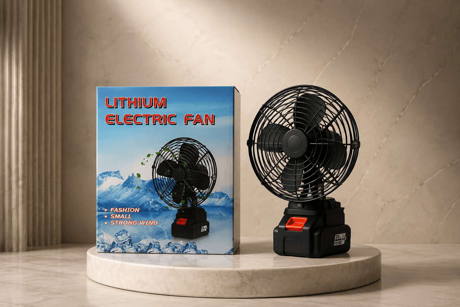 پنکه شارژی بدنه فلزی باطری 48 ولت مدل FAN LITHIUM