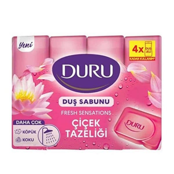صابون دورو گل های بهاری صورتی بسته 4 عددی 600 گرم