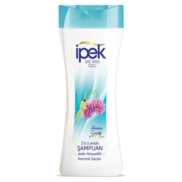 شامپو موهای معمولی ایپک 2 در 1 آبی عصاره گل اقاقیا 570 میلی لیتر (Ipek Shampoo Akasya)