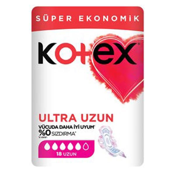 نواربهداشتی کوتکس مدل خیلی بلند (اولترا اوزون) 18 عددی (Kotex Ultra Uzun)