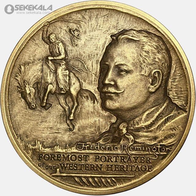 مدال برنز یادبودی آمریکا 1971 (یادبود “سوارکار افتاده” اثر فردریک رمنگتون، دسامبر ۱۸۹۸)(UNC)