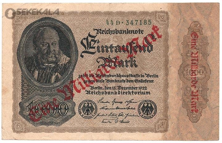 اسکناس 1000 مارک آلمان (وایمار) 1922 (VF)