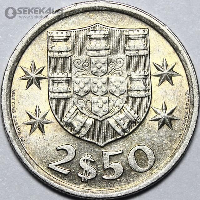 سکه 2.5 اسکودو پرتغال 1978 (UNC) — تصویر ۲