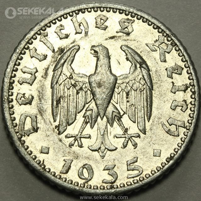 سکه 50 رایش فنیگ کمیاب آلمان نازی 1935 D