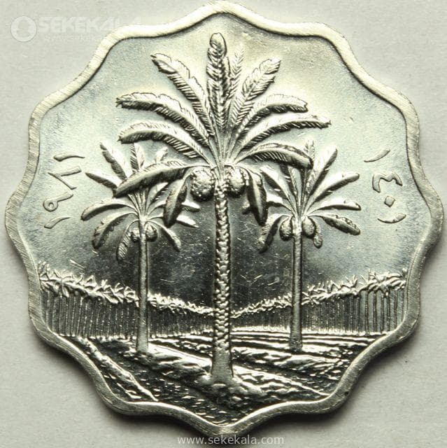 سکه 5 فلس عراق 1981 (UNC) — تصویر ۲