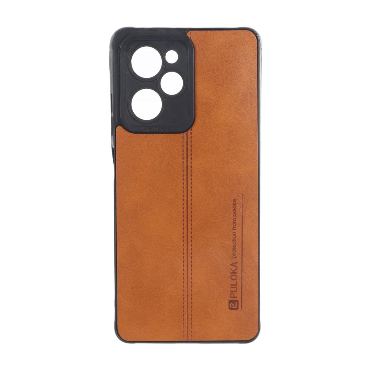 قاب Puloka طرح چرم دوخت دار محافظ لنزدار Xiaomi Poco X5 Pro 5G — تصویر ۲