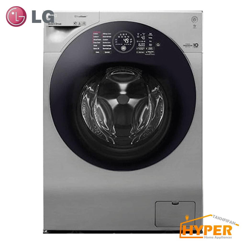 ماشین لباسشویی ال جی WM-G128SS-GSC استیل 12 کیلویی