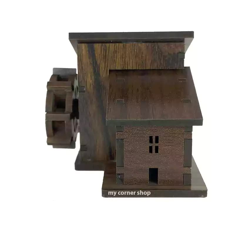 دکوری آسیاب آبی قهوه ای تیره، چوبی، لیزری، کد 026 — تصویر ۳