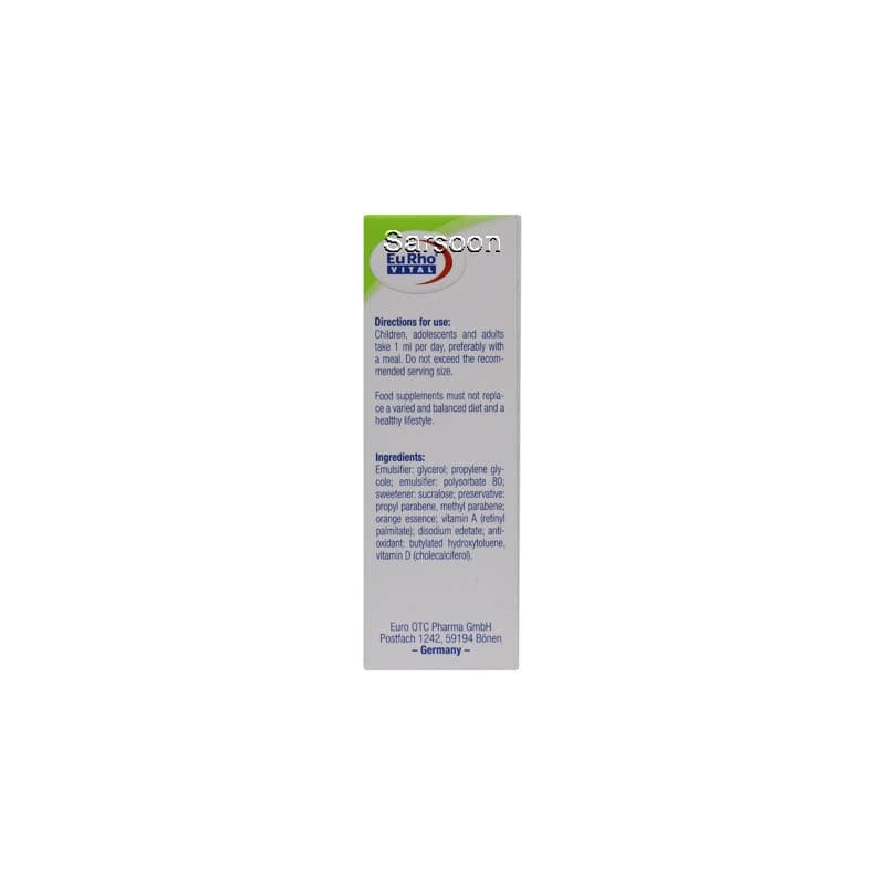 قطره خوراکی آ+د یوروویتال 30 میلی لیتر Eurho Vital A D Drops 30 ml — تصویر ۳