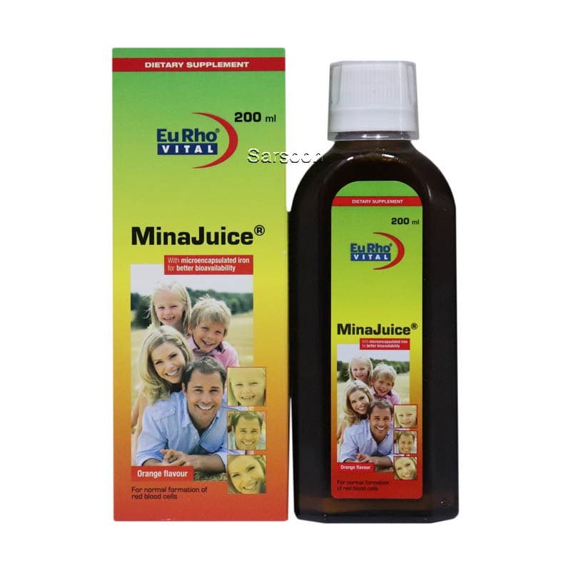 شربت مینا جویس یوروویتال ۲۰۰ میلی لیتر EuRho Vital Mina Juice 200 ml