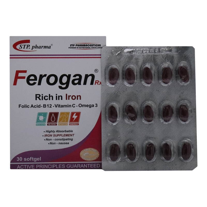 سافت ژل فروگان آرایکس اس تی پی فارما 30 عدد STP Pharma Ferogan RX 30 Softgel