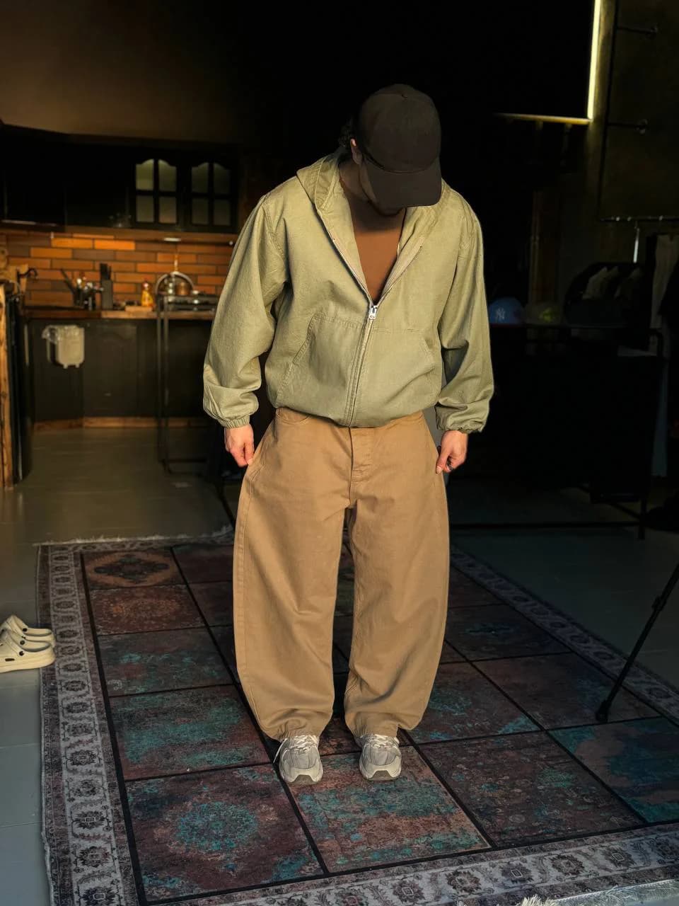 کاپشن کمر کش کتان صدری 2XL — تصویر ۴