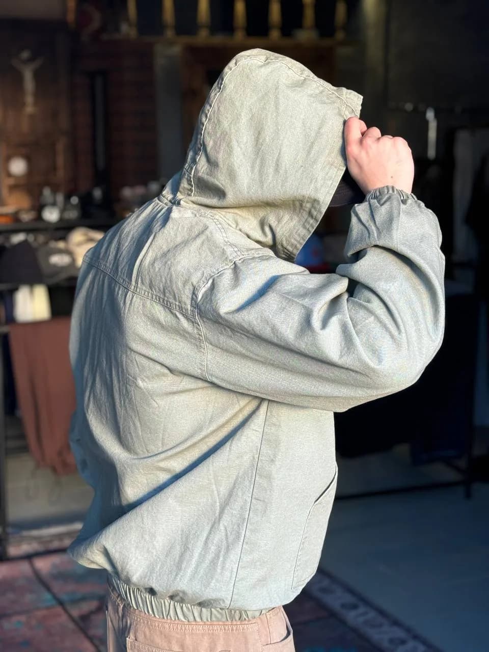 کاپشن کمر کش کتان صدری 2XL — تصویر ۲