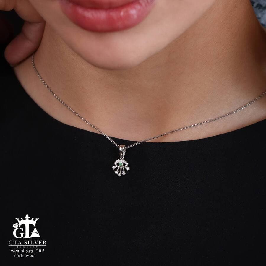 مدال نقره زنانه چشم نظر میکرو کد 21943 — تصویر ۲