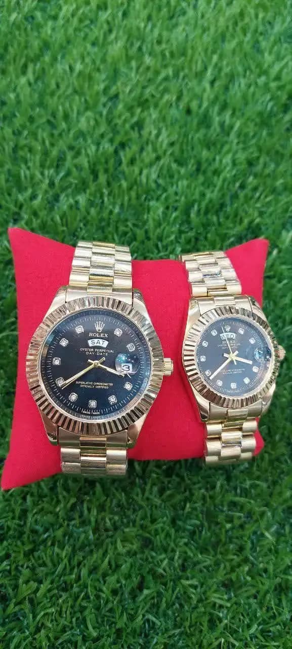 ساعت رولکس Day-Date (نقره ای صفحه مشکی) کد 4300