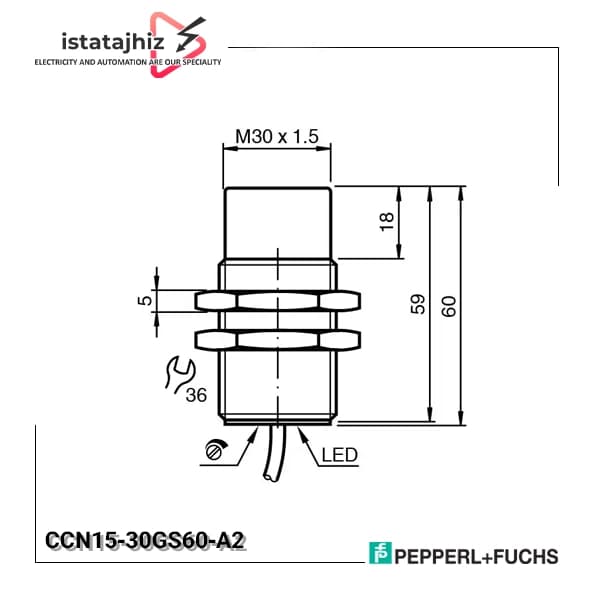 سنسور خازنی P+F کد CCN15‑30GS60‑A2 — تصویر ۳