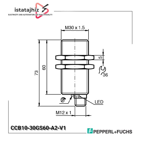 سنسور خازنی P+F کد CCB10‑30GS60‑A2‑V1 — تصویر ۳
