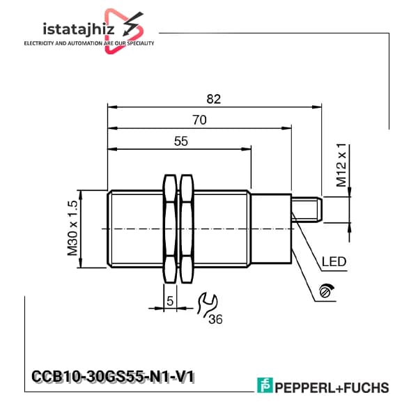 سنسور خازنی P+F کد CCB10‑30GS55‑N1‑V1 — تصویر ۳
