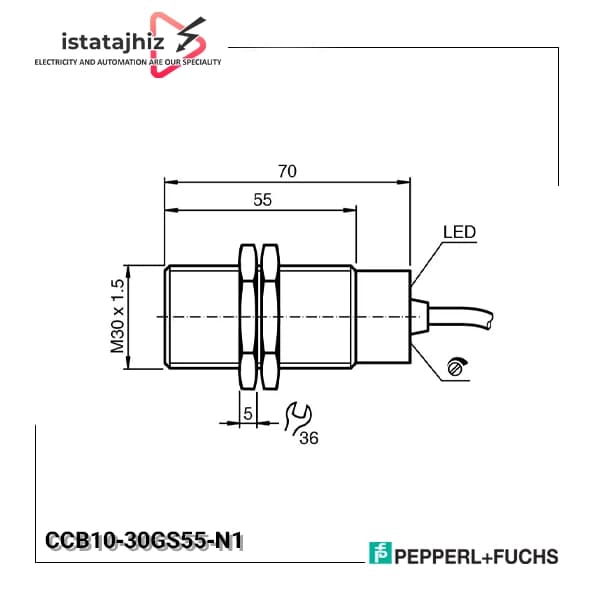 سنسور خازنی P+F کد CCB10‑30GS55‑N1 — تصویر ۳