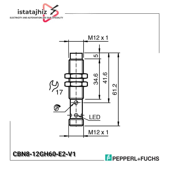 سنسور خازنی P+F کد CBN8‑12GH60‑E2‑V1 — تصویر ۳