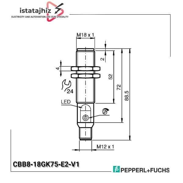 سنسور خازنی P+F کد CBB8‑18GK75‑E2‑V1 — تصویر ۳